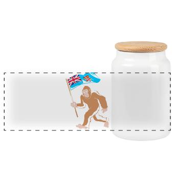Fiji - Panorama Keksdose mit Holzdeckel - Weiß - Vorne