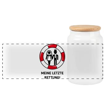 Mon dernier recours ! (Mariage des jeunes mariés / POS3C) - Boîte à biscuits avec couvercle en bois - blanc - Devant