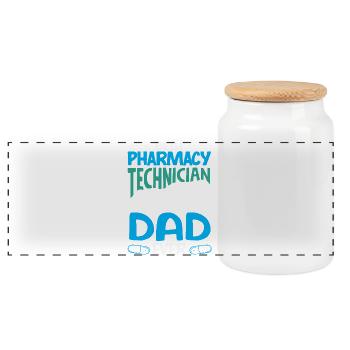 Pharmacist Pharmaceutical Technical - Panoramic Cookie Jar with Wooden Lid - white - Front