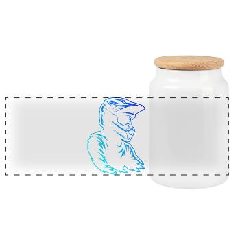 Direct Motocross Statement - Panoramic Cookie Jar with Wooden Lid - white - Front