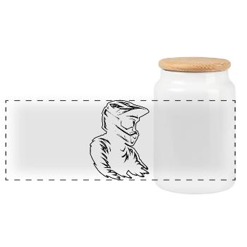 Pure motocross focus - Panoramic Cookie Jar with Wooden Lid - white - Front