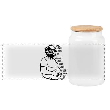 Karl Marx Fun Design Karl Mags Satt - Boîte à biscuits avec couvercle en bois - blanc - Devant