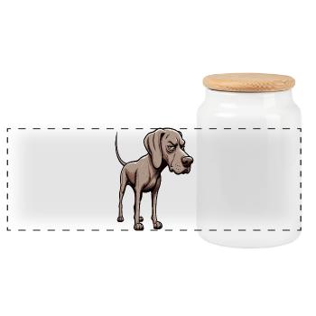 Weimaraner Amoureux Weimaraner Gardien Weimaraner - Boîte à biscuits avec couvercle en bois - blanc - Devant