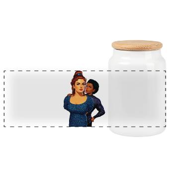 UNDER ARREST - nice people - Boîte à biscuits avec couvercle en bois - blanc - Devant