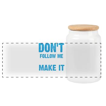 Don´t follow me - Panorama Keksdose mit Holzdeckel - Weiß - Vorne