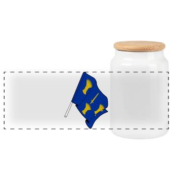 Cheshire Flag - Panoramic Cookie Jar with Wooden Lid - white - Front