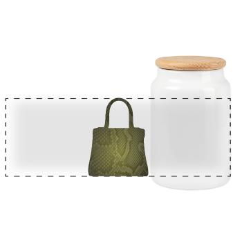 Olive Snake Skin Tote - Panorama Keksdose mit Holzdeckel - Weiß - Vorne