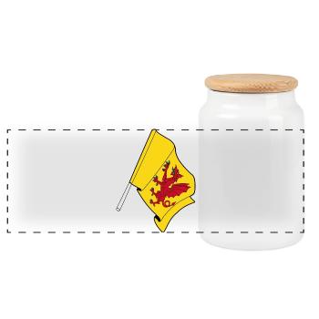 Flag of Somerset - Panoramic Cookie Jar with Wooden Lid - white - Front