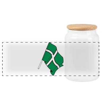 Flag of Devon - Panoramic Cookie Jar with Wooden Lid - white - Front
