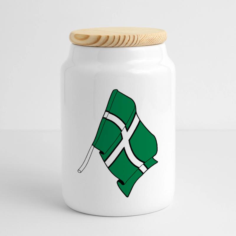 Drapeau du Devon Boîte à biscuits avec couvercle en bois