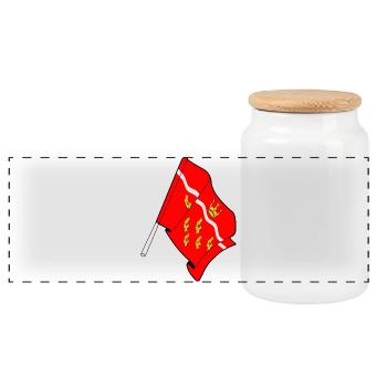 Drapeau de l’East Sussex - Boîte à biscuits avec couvercle en bois - blanc - Devant