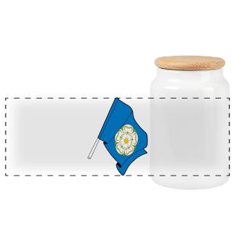Flagge von Yorkshire - Panorama Keksdose mit Holzdeckel - Weiß - Vorne