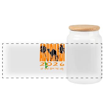 AbudhABI 2026 - Panoramic Cookie Jar with Wooden Lid - white - Front