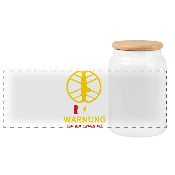 Sondeln_Low_Battery_Warning_T-chemise - Boîte à biscuits avec couvercle en bois - blanc - Devant