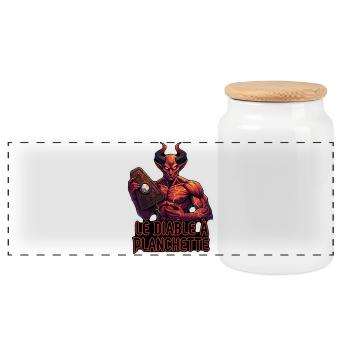Le Diable à Planchette - Boîte à biscuits avec couvercle en bois - blanc - Devant