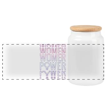 Féminisme Femme Pouvoir Typographie Design - Boîte à biscuits avec couvercle en bois - blanc - Devant