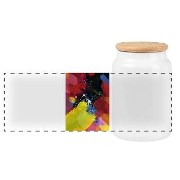 Explosion de couleurs Zones de couleur abstraites - Boîte à biscuits avec couvercle en bois - blanc - Devant