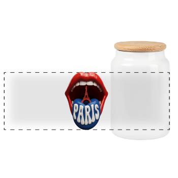 Pop Art de la Langue de Paris - Boîte à biscuits avec couvercle en bois - blanc - Devant