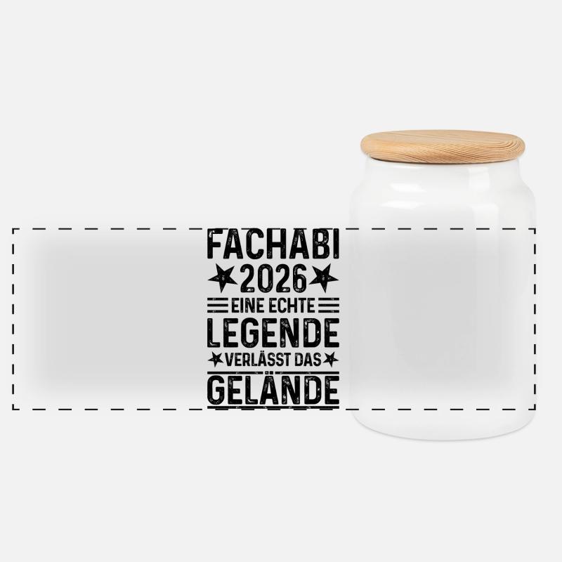 Fachabi 2026: A legend leaves the site - Panoramic Cookie Jar with Wooden Lid - white