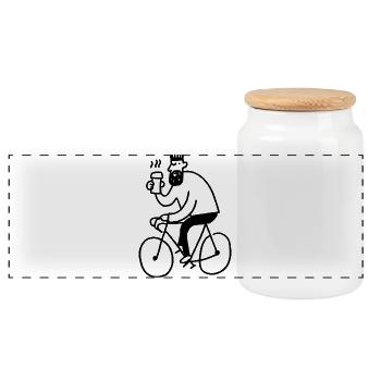 Hipster Biker - Boîte à biscuits avec couvercle en bois - blanc - Devant