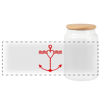 Symbolisme nautique de l’ancre du cœur chers amis - Boîte à biscuits avec couvercle en bois - blanc - Devant
