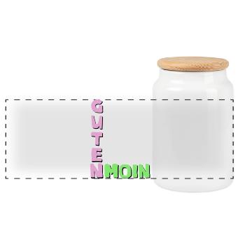 Good morning - Panoramic Cookie Jar with Wooden Lid - white - Front