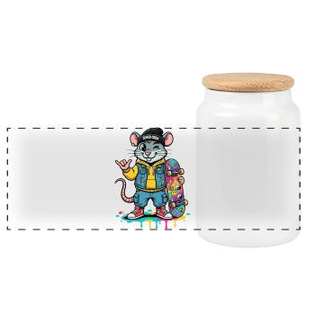 Équipe d’égouts Rat Skater - Boîte à biscuits avec couvercle en bois - blanc - Devant
