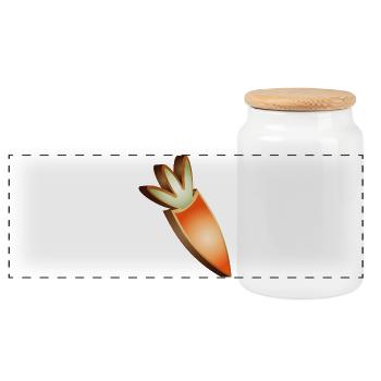 Biscuits à la carotte dans un design de Pâques - Boîte à biscuits avec couvercle en bois - blanc - Devant