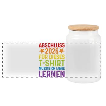 T-shirt de remise des diplômes 2026 indiquant un long apprentissage - Boîte à biscuits avec couvercle en bois - blanc - Devant