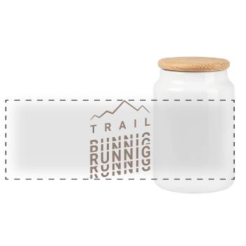 Mouvement de la course en sentier - Boîte à biscuits avec couvercle en bois - blanc - Devant