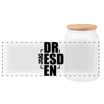 DR ESD EN - Panoramic Cookie Jar with Wooden Lid - white - Front