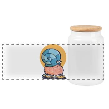 Brain Snail - Panoramic Cookie Jar with Wooden Lid - white - Front