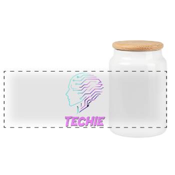 Technicien de circuits à tête néon - Boîte à biscuits avec couvercle en bois - blanc - Devant