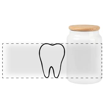 Tooth, Teeth, Dentist - Panoramic Cookie Jar with Wooden Lid - white - Front