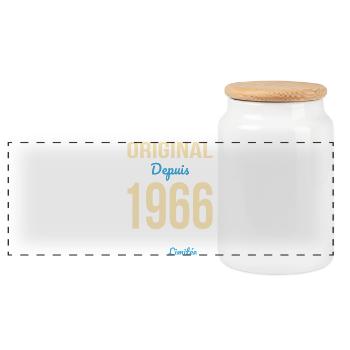 Original seit 1966 – 60-jähriges Jubiläum - Panorama Keksdose mit Holzdeckel - Weiß - Vorne