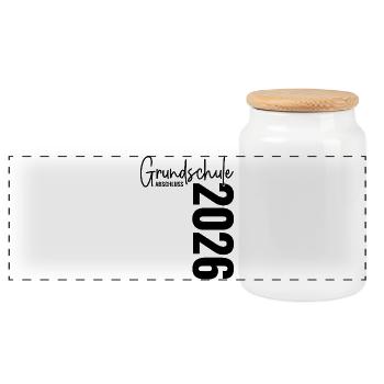 Remise des diplômes de l'école primaire 2026 - Boîte à biscuits avec couvercle en bois - blanc - Devant