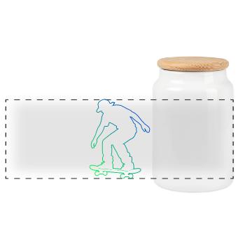 Œuvres de skateboard pour votre tenue - Boîte à biscuits avec couvercle en bois - blanc - Devant