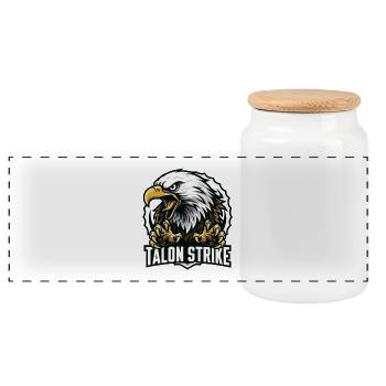 Talon Strike Aigle Attaque Force - Boîte à biscuits avec couvercle en bois - blanc - Devant