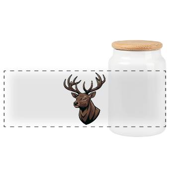 Imperial Deer Majestic Nature - Panoramic Cookie Jar with Wooden Lid - white - Front