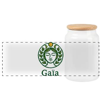 Gaia - Mother Nature - Tree of Life - Panoramic Cookie Jar with Wooden Lid - white - Front