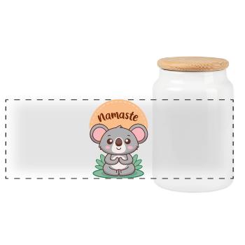 Koala Namaste Sérénité - Boîte à biscuits avec couvercle en bois - blanc - Devant