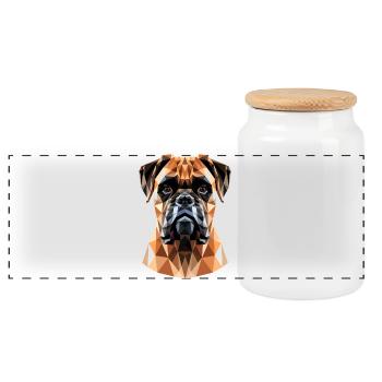 Deutscher Boxer Hunde Boxerverein German Boxer - Panorama Keksdose mit Holzdeckel - Weiß - Vorne