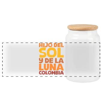 Sohn der Sonne und Mond Kolumbien - Panorama Keksdose mit Holzdeckel - Weiß - Vorne