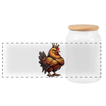 Poulets Poulet Amoureux des poules Coq Propriétaire de poulets - Boîte à biscuits avec couvercle en bois - blanc - Devant