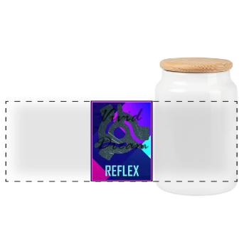 Reflex by Vivid Dream - Panoramic Cookie Jar with Wooden Lid - white - Front