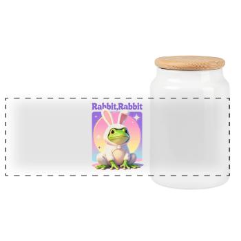 Bunny Dream - Boîte à biscuits avec couvercle en bois - blanc - Devant