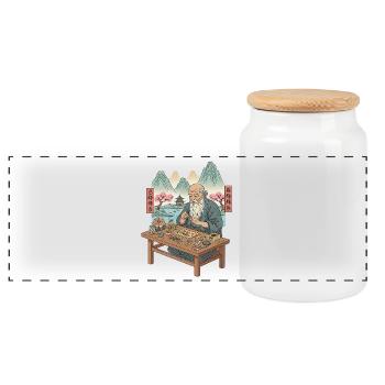 Pyro Fireworks - Panoramic Cookie Jar with Wooden Lid - white - Front