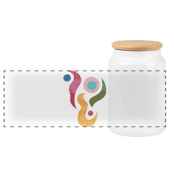 Yoga design_40 - Panoramic Cookie Jar with Wooden Lid - white - Front