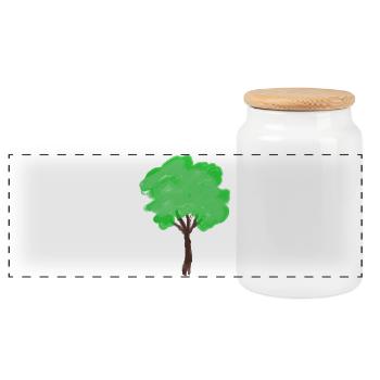 Tree Nature Gardener - Panoramic Cookie Jar with Wooden Lid - white - Front