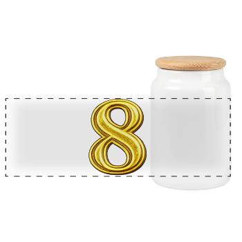 Signe du Huit d’Or - Boîte à biscuits avec couvercle en bois - blanc - Devant